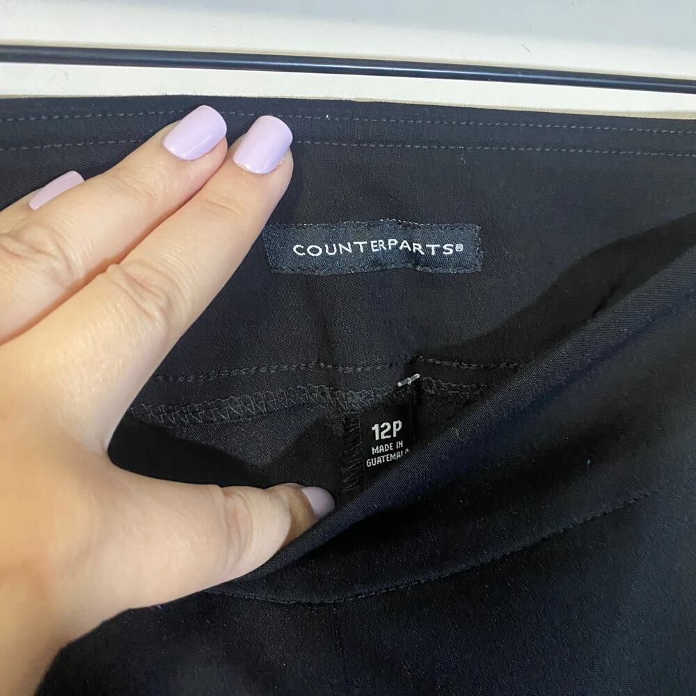 Counterparts NWT Button Sailor Capris Petite Black Crop Pant Slim Leg Sz 12P - Picture 5 of 10